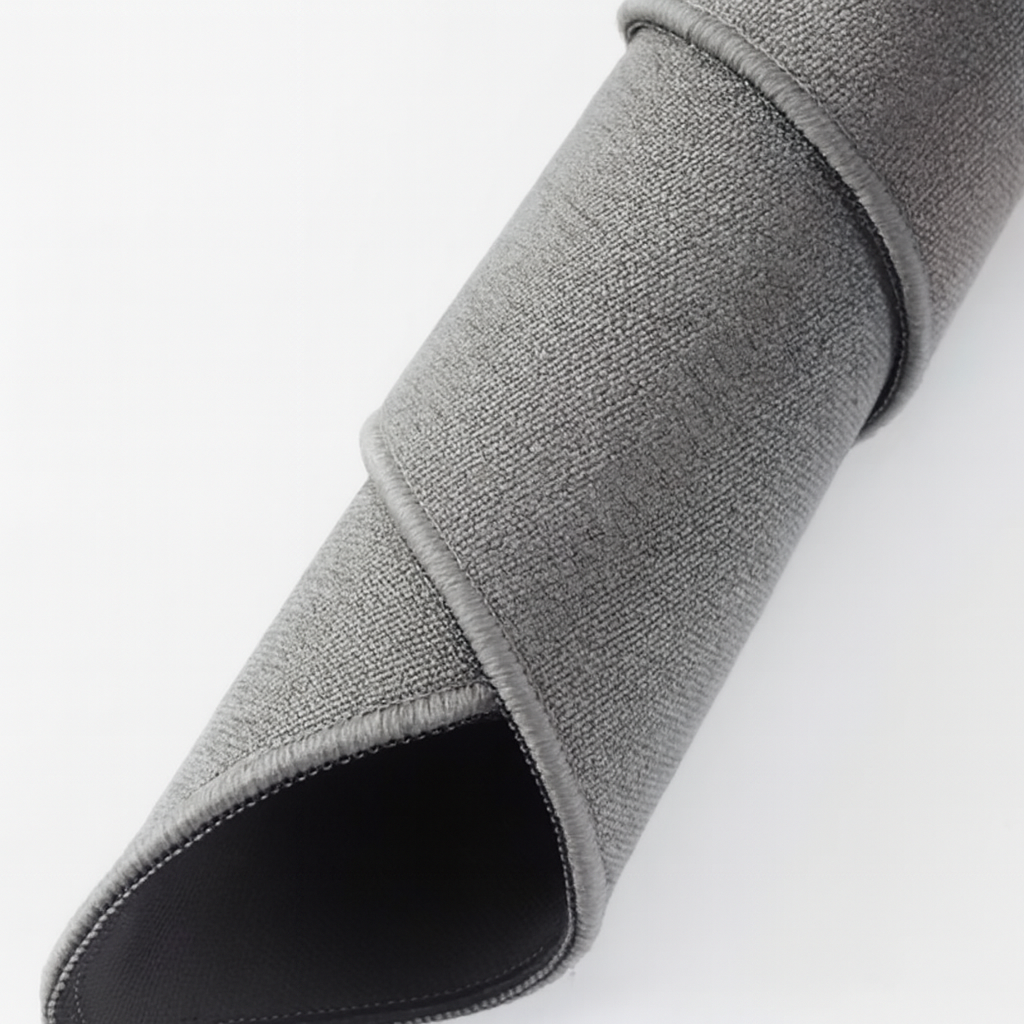 Non-slip rubber base of light grey desk mat